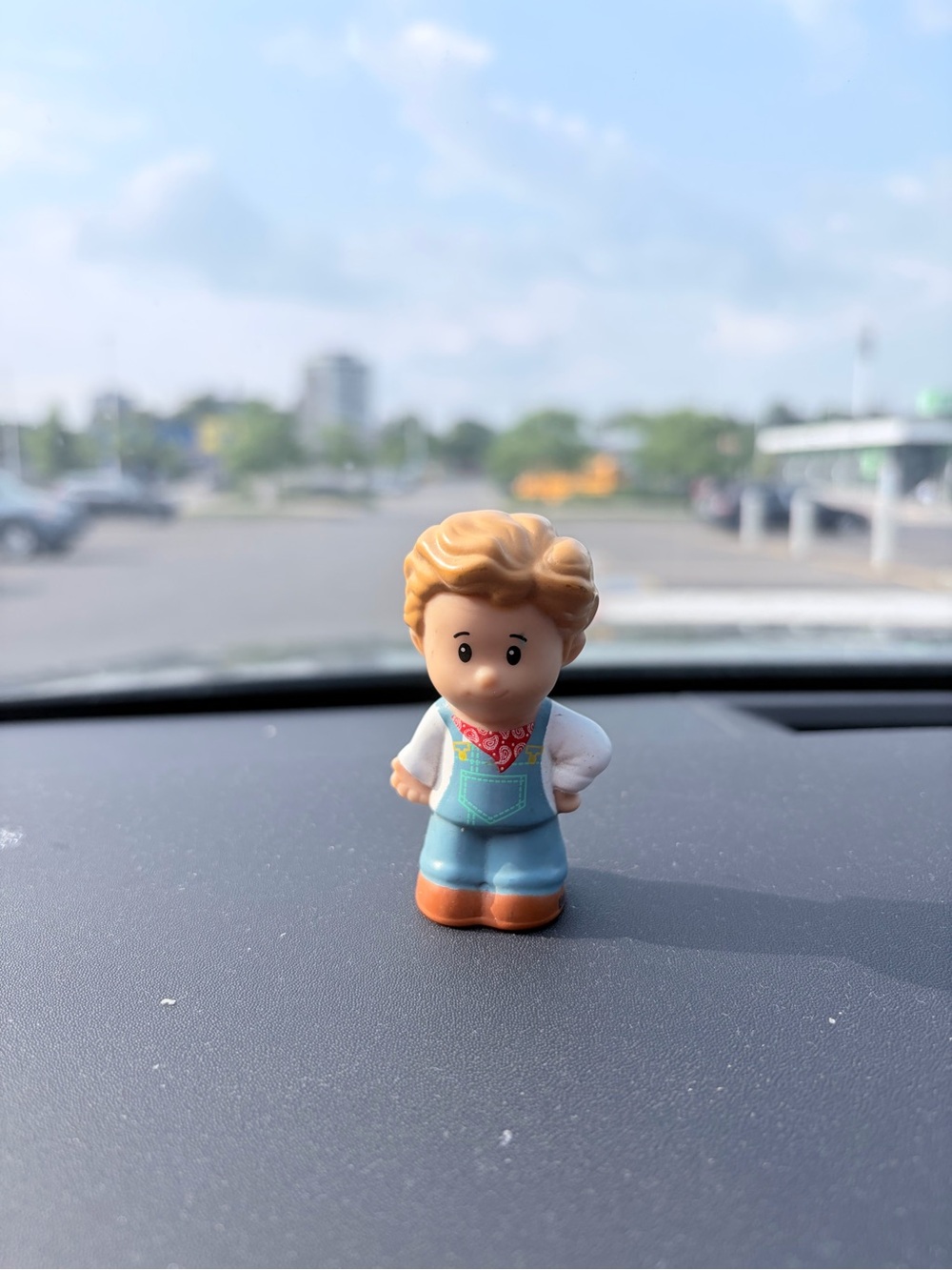 Little People Farmer Toy Figure in Light Blue Overalls and Brown Boots